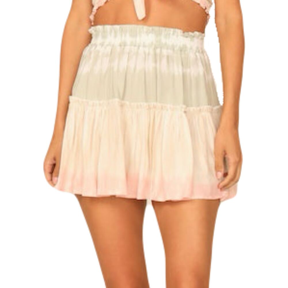 New OCEAN DRIVE Skirt L Spring Meadow Tie Dye Ruffle